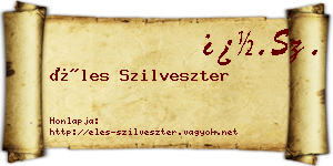 Éles Szilveszter névjegykártya